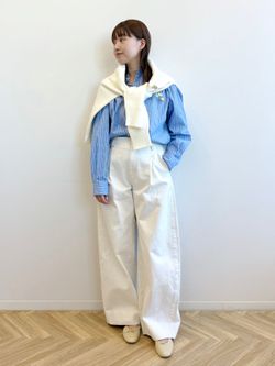 フレンチリネンアンサンブルカーディガンのコーディネートスナップ（み