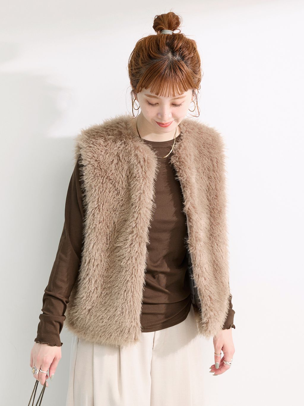 予約》FUR VESTのコーディネートスナップ（Kanako）｜B.C STOCK LADYS 