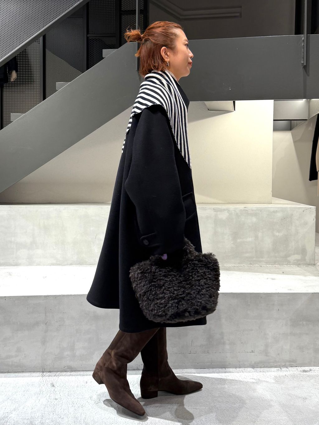 IENA LA BOUCLE ハードメルトンスタンドネックコートのコーディネート