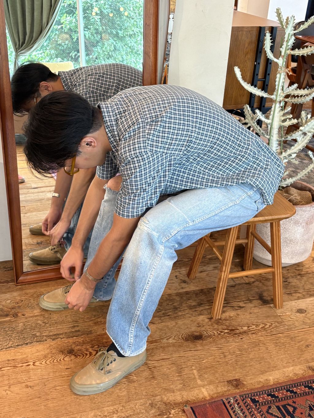 予約》《大型家具》TRESTLES STYLE MIRROR トラッセル ミラーの