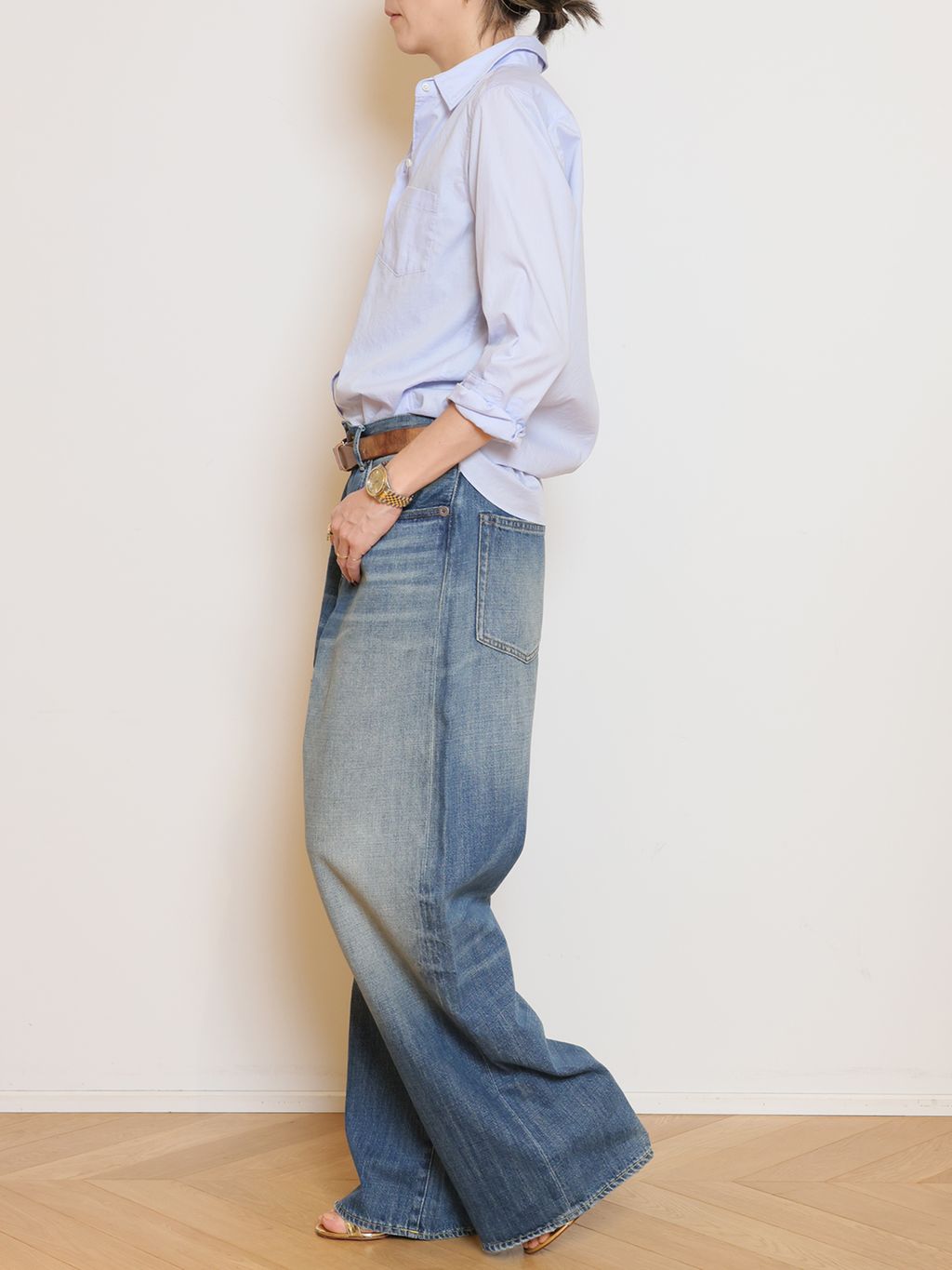 ワイヤーウォッシュシャツのコーディネートスナップ（MUSE）｜MUSE de