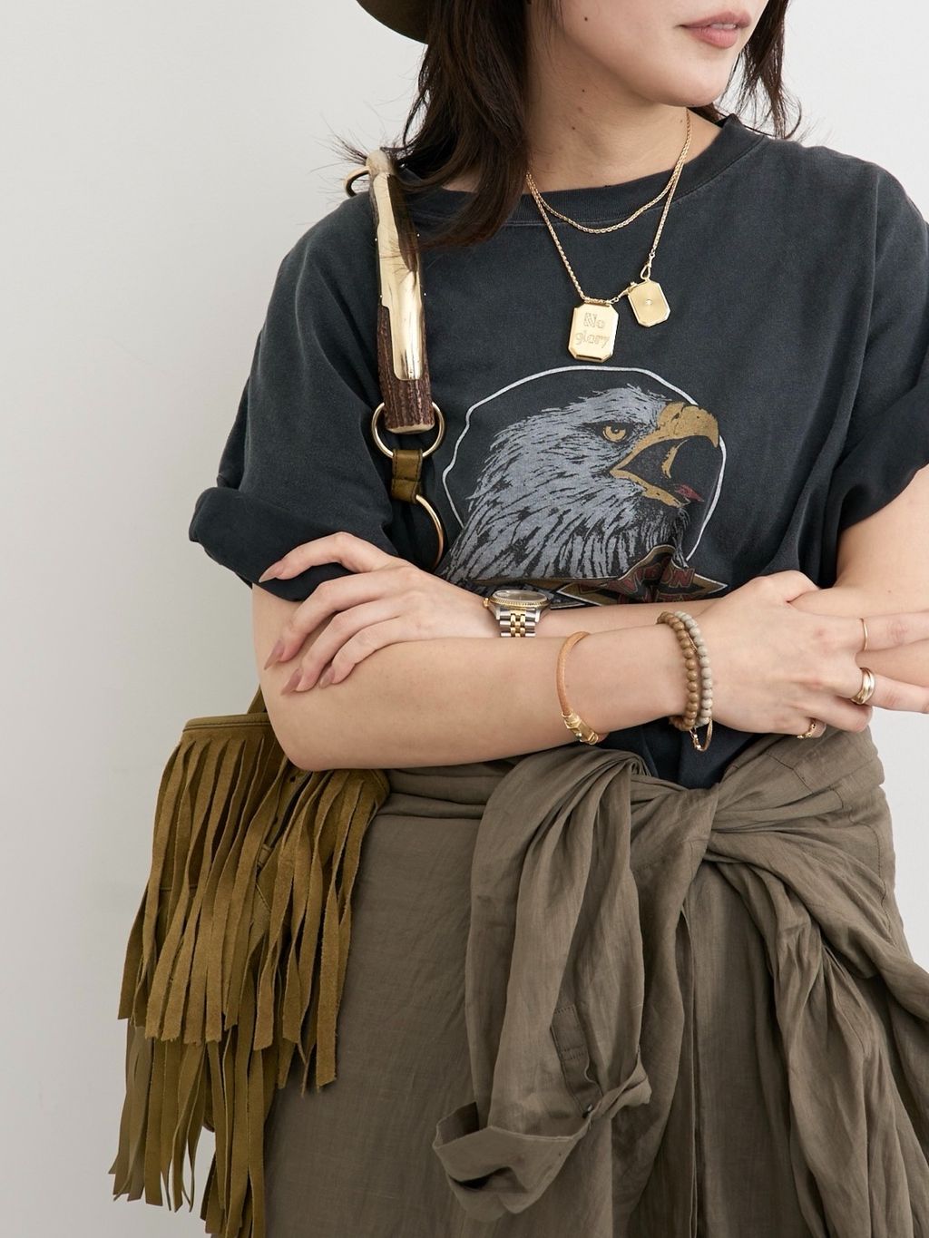 Ramie Shirts Dressのコーディネートスナップ（STAFF.S）｜L