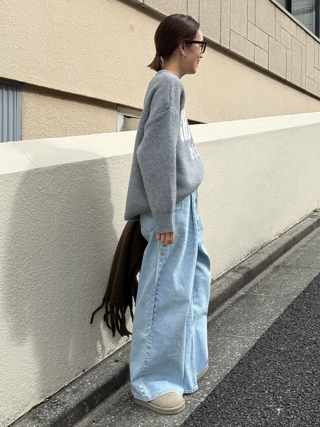 souple wool ダブルフェイスロングコートのコーディネートスナップ