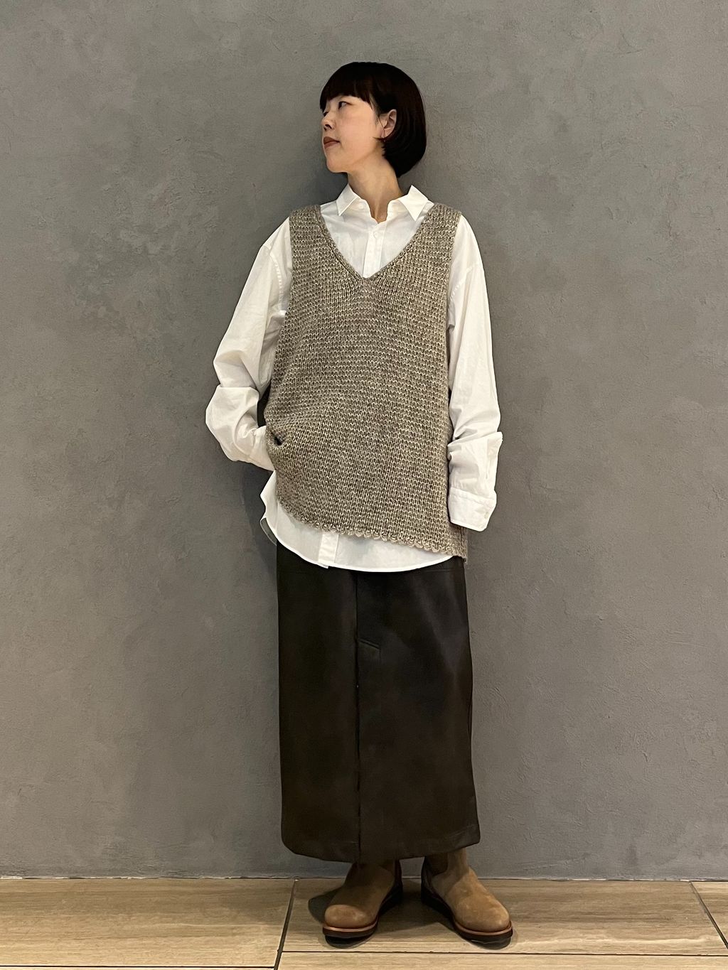 ラメMIXメッシュベストのコーディネートスナップ（K.M）｜journal