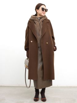 LOU ANDREA/ルーアンドレア】 RIB WOOL COATのコーディネートスナップ