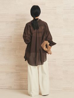 new cotton sheer シャツのコーディネートスナップ（midori）｜Plage