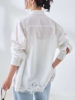 追加予約》刺繍レースシャツのコーディネートスナップ（KAMAKARI
