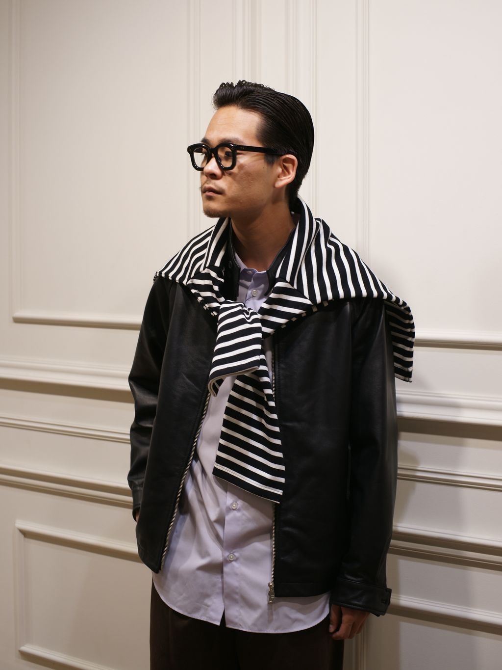 ラム レザー ドライビング ブルゾンのコーディネートスナップ（ZeN