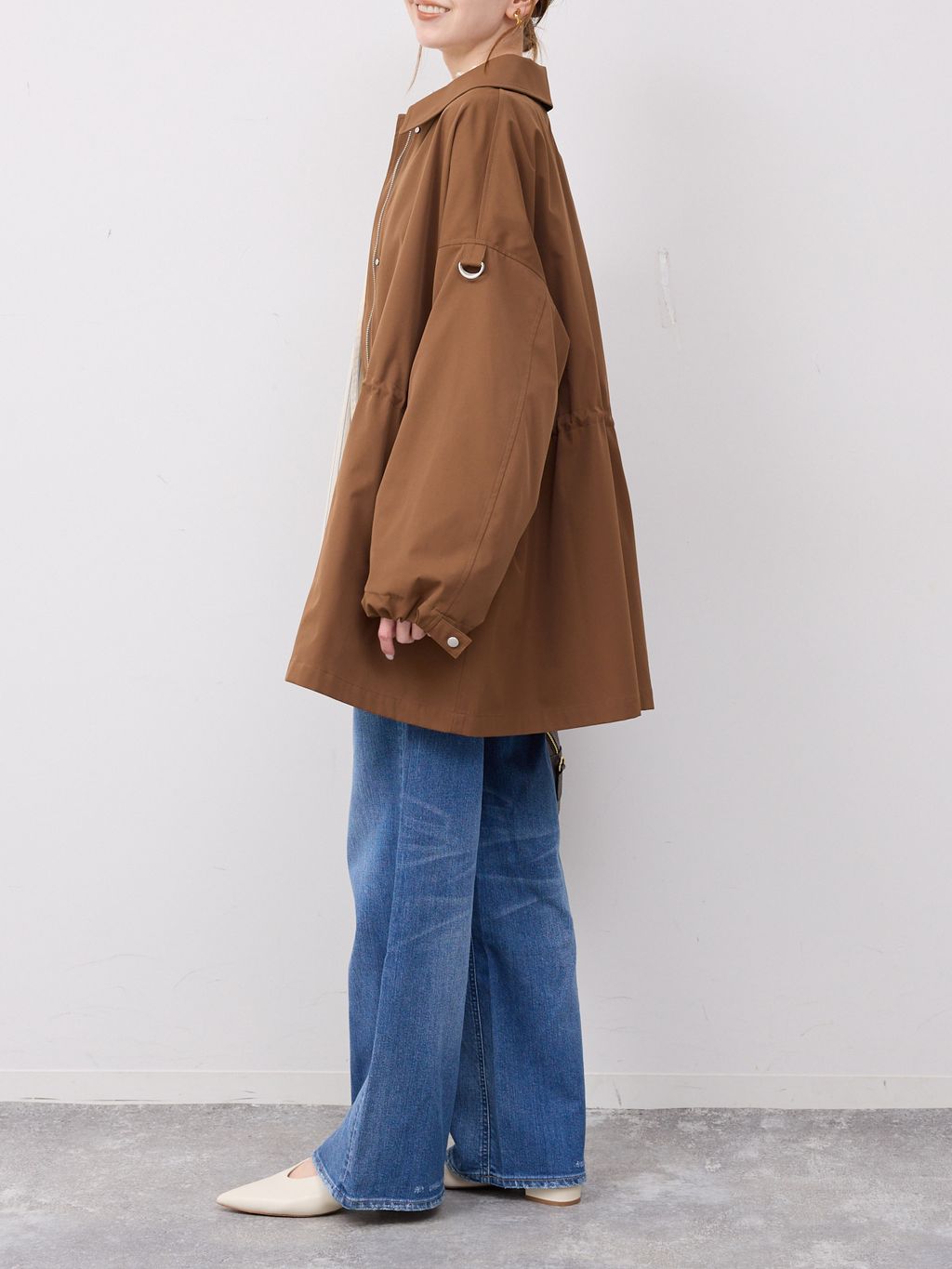 SLOBE IENA スローブイエナ　ポンチョコート　キャメル switch look blousonのコーディネートスナップ（hareko）｜SLOBE IENA