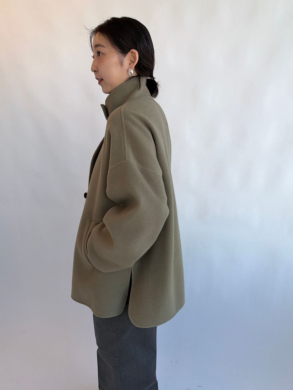WEB限定/追加予約2》souple woolダブルフェイススタンドコートの