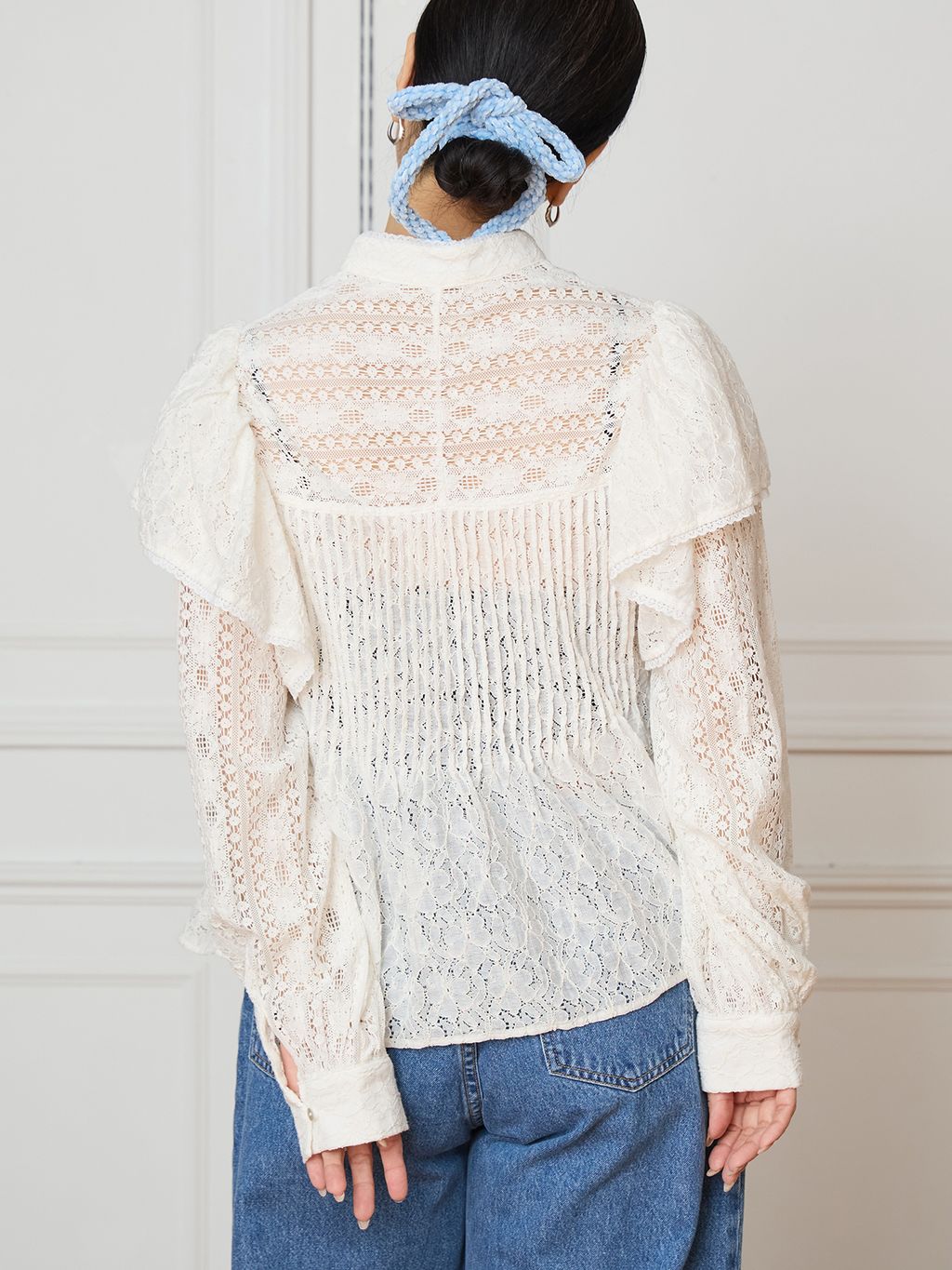 IENA LA BOUCLE レースオンレースブラウスのコーディネートスナップ