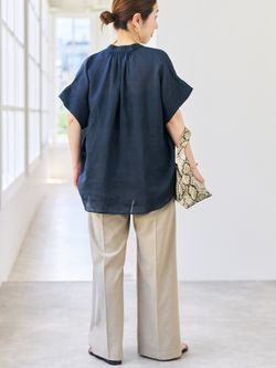 ラミーミックススキッパーブラウスのコーディネートスナップ（Yuka