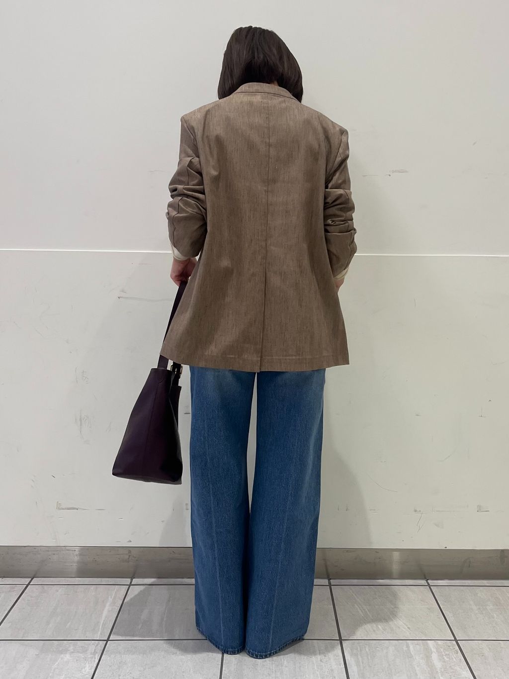 メランジュヘリンボーンカラーレスジャケットのコーディネートスナップ