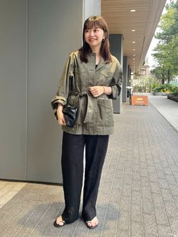 追加》ノーカラーサファリブルゾンのコーディネートスナップ（miya