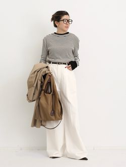 BORDER RIB LONGSLEEVE T-SHIRT（Tシャツ／カットソー）｜L