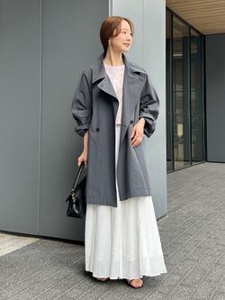 追加》コットンニュアンストレンチコートのコーディネートスナップ