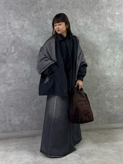 予約》ローンレース ハイネックパフブラウスのコーディネートスナップ