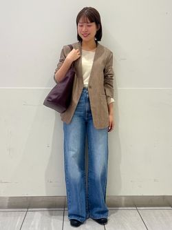 メランジュヘリンボーンカラーレスジャケットのコーディネートスナップ