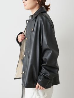 追加 CINQUANTA レザーブルゾンのコーディネートスナップ（MIZU