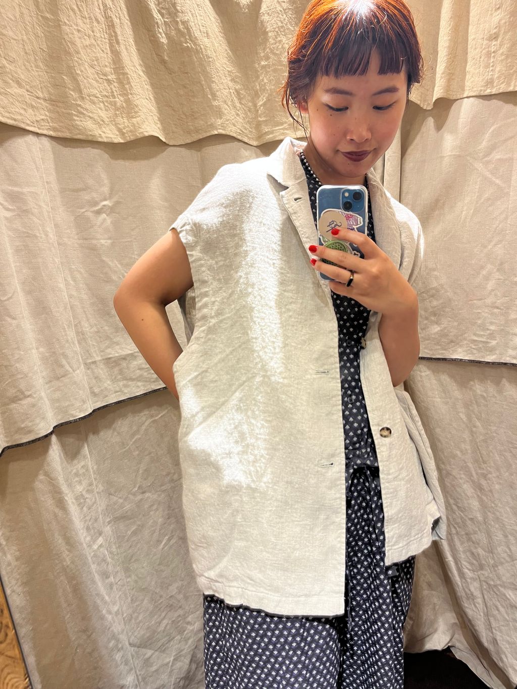 journal standard luxe COTTONリブベスト ヘンプキャンバス ベストのコーディネートスナップ（KY）｜journal