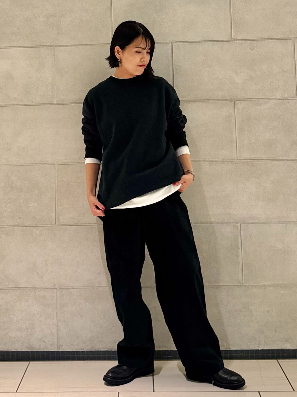 ATON】NATURAL DYED OVERSIZED SWEATのコーディネートスナップ（Y.K