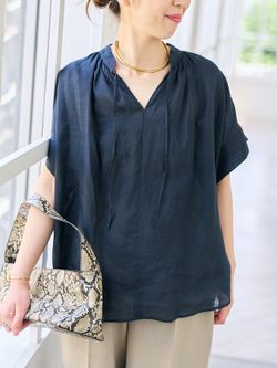 ラミーミックススキッパーブラウスのコーディネートスナップ（Yuka
