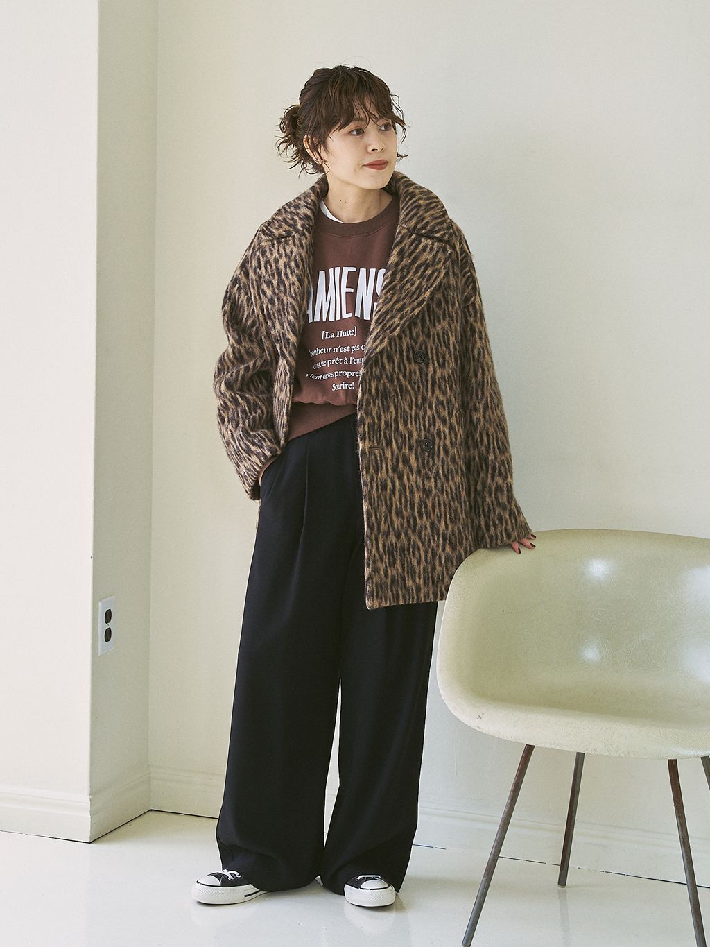 TICCA / ティッカ レオパードシャギーピーコート 0243410252の