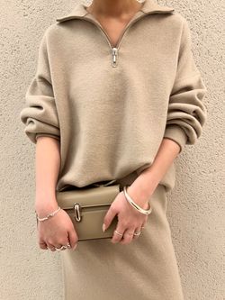 Plage スムースzip ハーフニット 一部店舗・WEB限定》スムース ハーフ Zip ニット（ニット／セーター