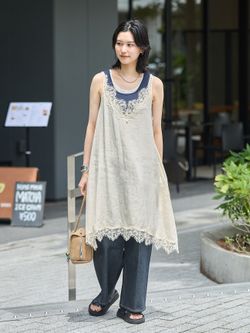 追加6》フィブリルリヨセルキャミワンピースのコーディネートスナップ