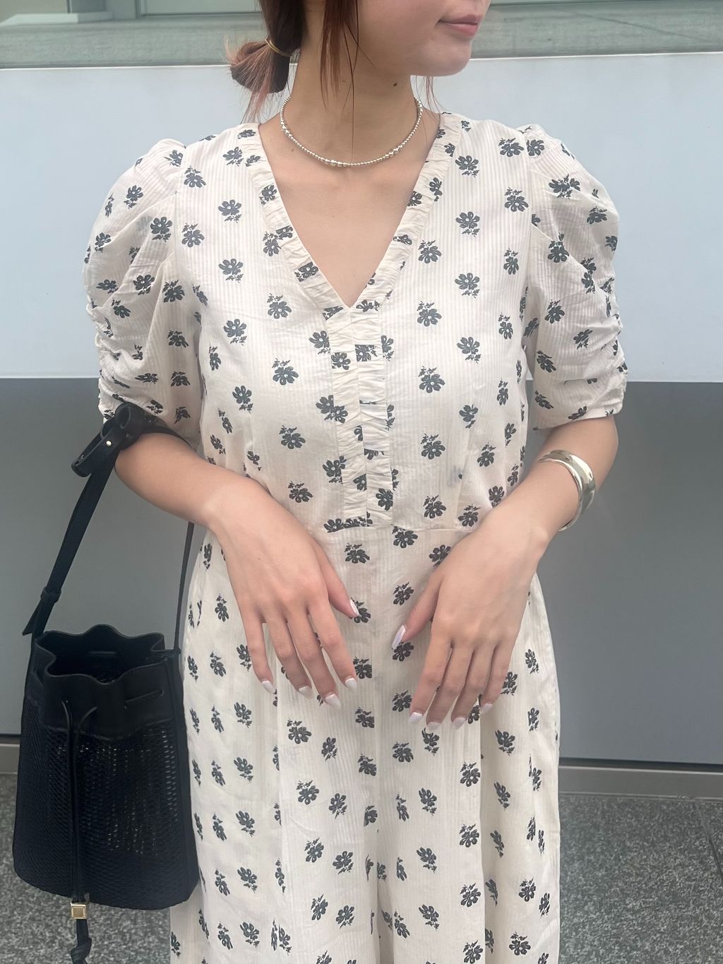 別注》ne Quittez pas / ヌキテパ Cotton Dobby Stripe Flower Print