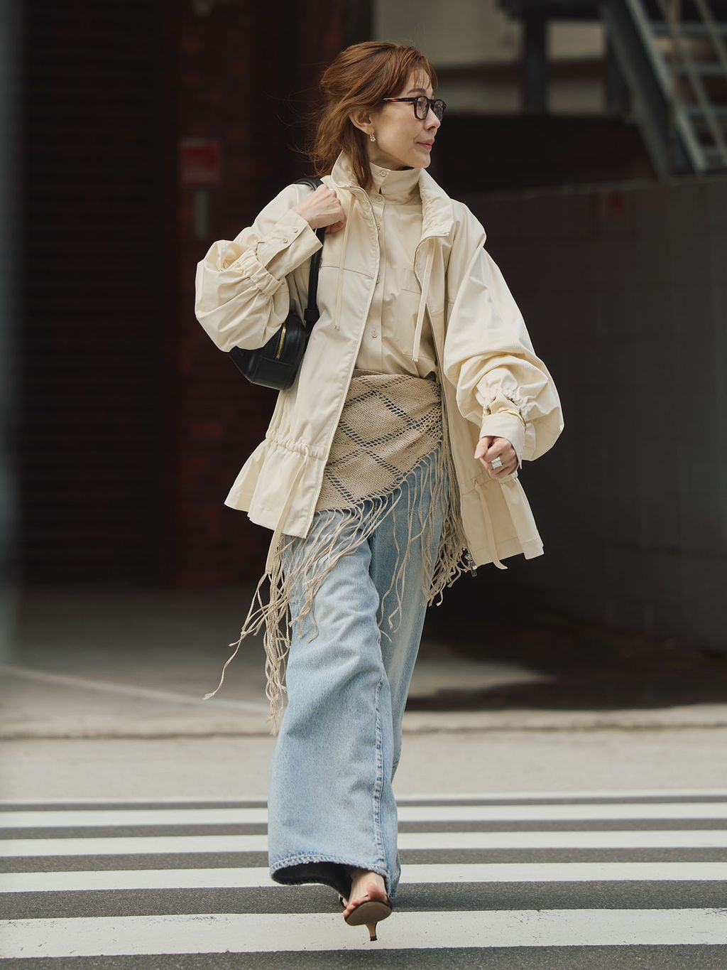 予約》ダブルサテンZIPブルゾンのコーディネートスナップ（VERMEIL