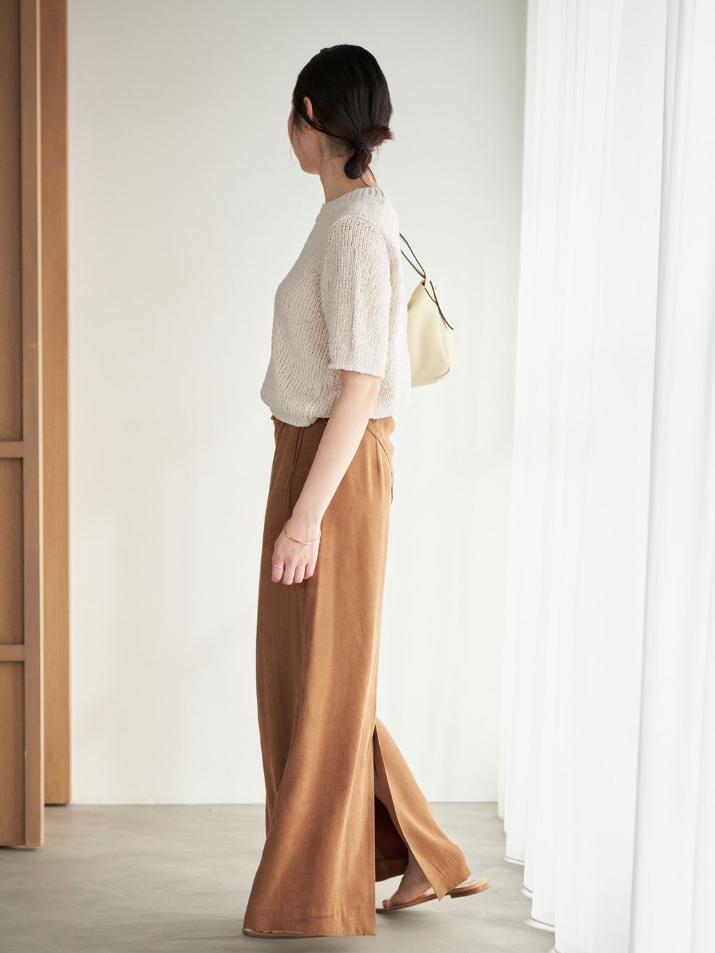 Italian yarn CO half ニットのコーディネートスナップ（mizuka