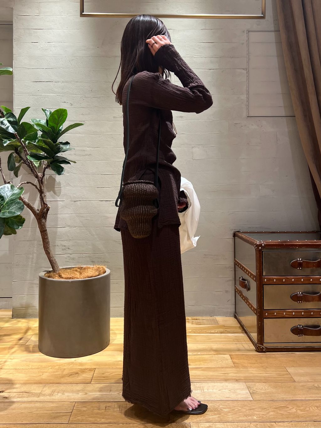 LES ATELIERS FRANCAIS DE CONFECTION 別注 SLIT ブラウスの