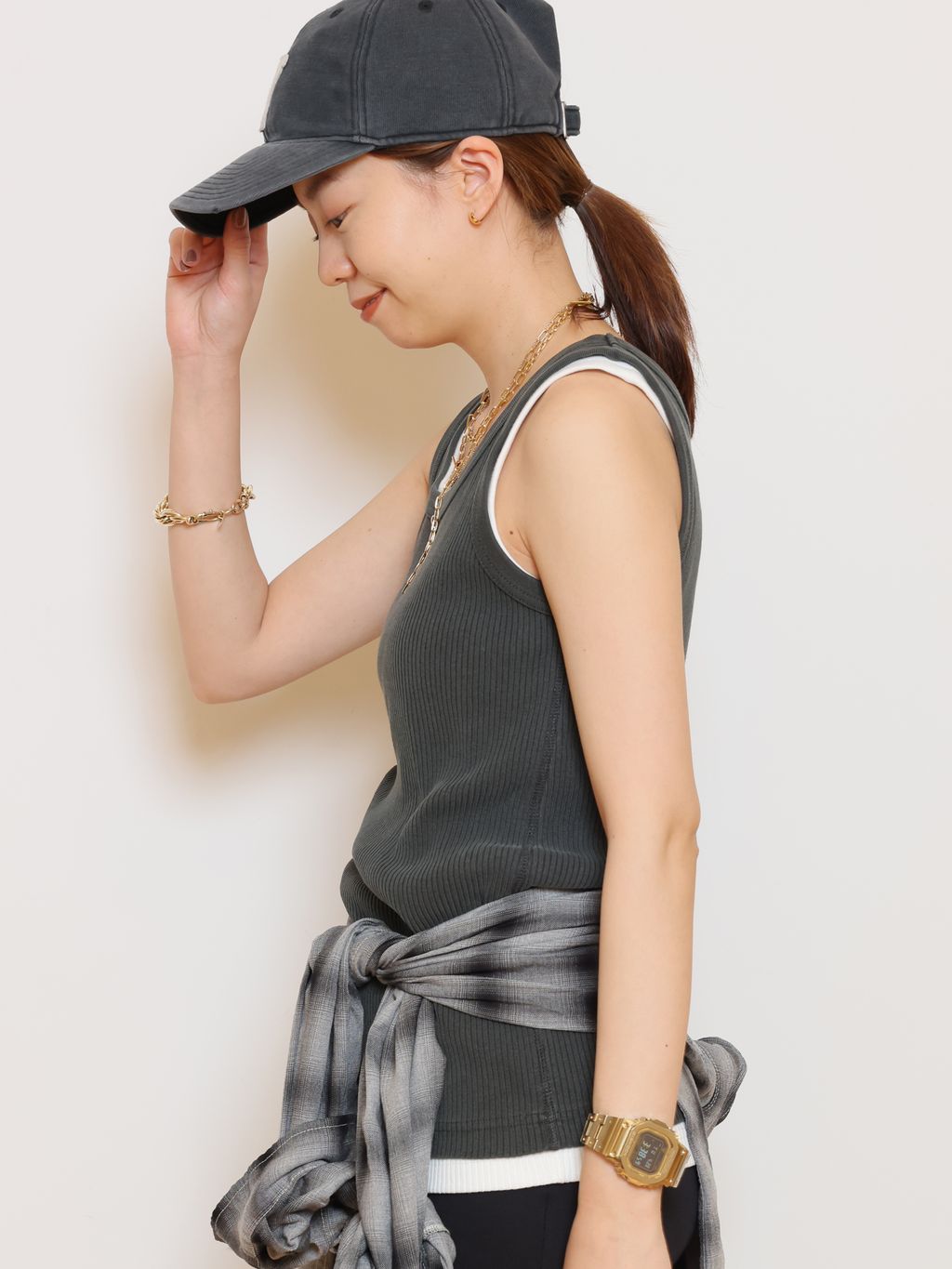 JOHNBULL/ジョンブル】ピグメントハリヌキTANKTOPのコーディネート
