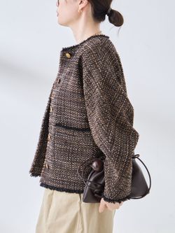 予約》GIOLICA TWEED ドルマンジャケットのコーディネートスナップ