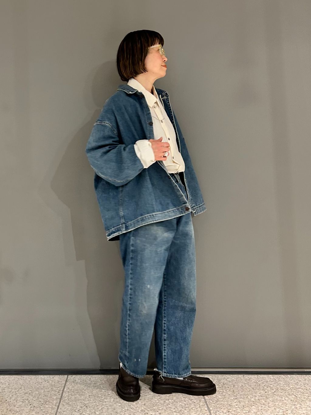 chimala】for luxe DENIM SHIRT JACKET（045）のコーディネート