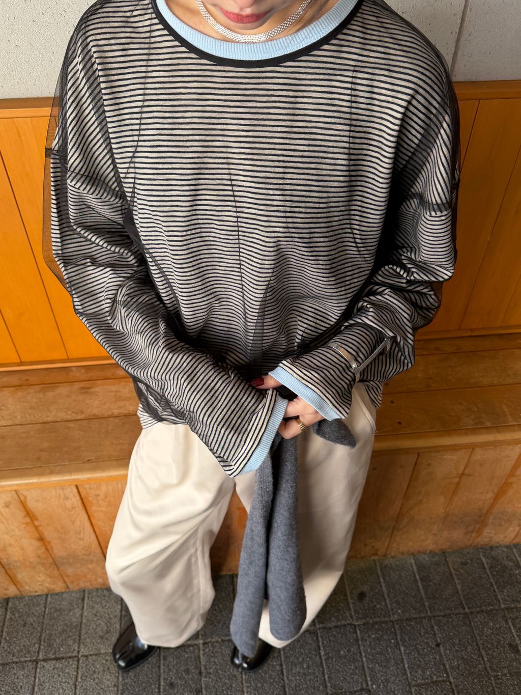 THE MOOD]チュール ロングTシャツのコーディネートスナップ（KAMEYAMA