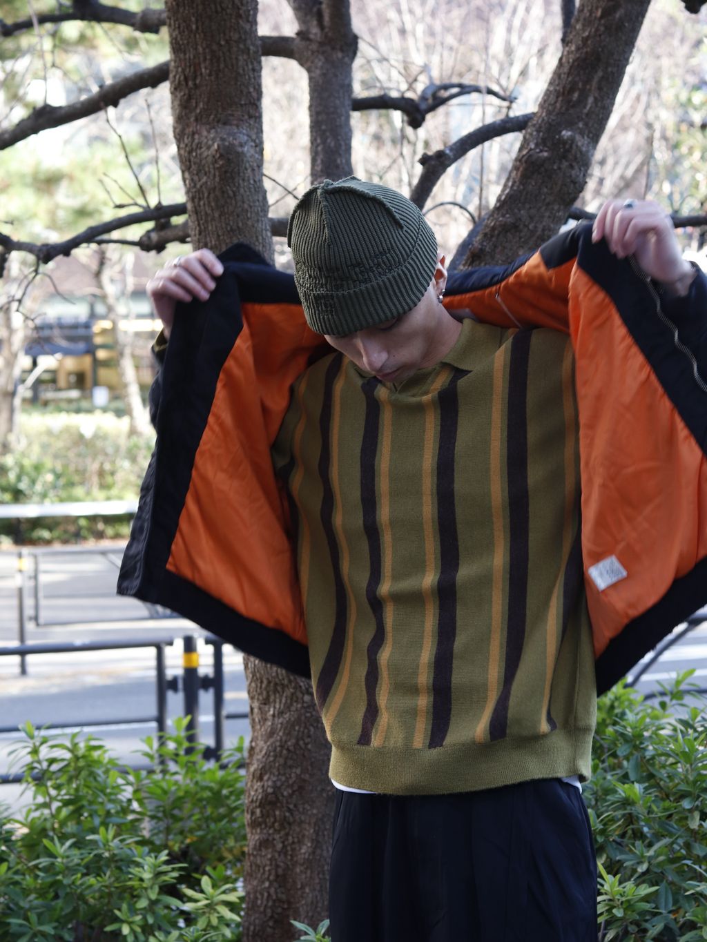 ANCELLM × WISM 別注 FADED BOMBER JACKET EXのコーディネートスナップ