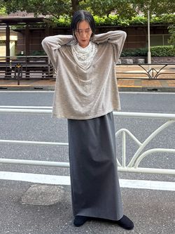 追加3》[THE MOOD]スラブボーダーロングTシャツのコーディネート