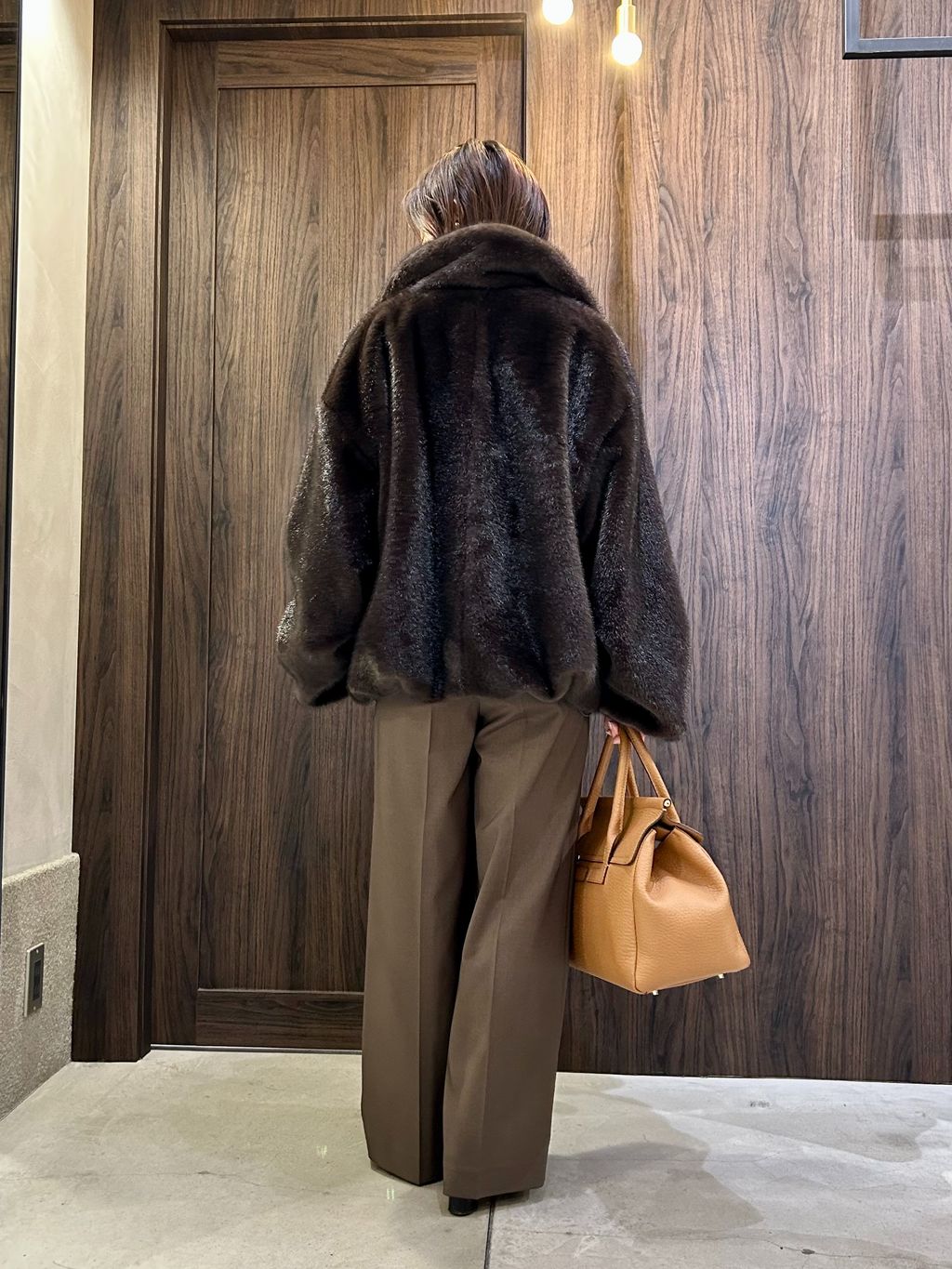 エコファースタンドカラーミドルブルゾンのコーディネートスナップ