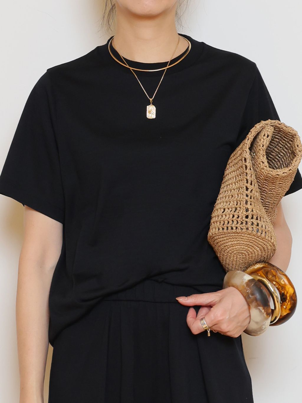 Prime wool jersey Tシャツのコーディネートスナップ（MUSE）｜MUSE de