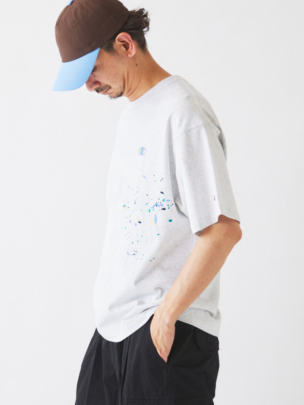 CHAMPION / チャンピオン 別注 刺繍スプラッシュ Tシャツの