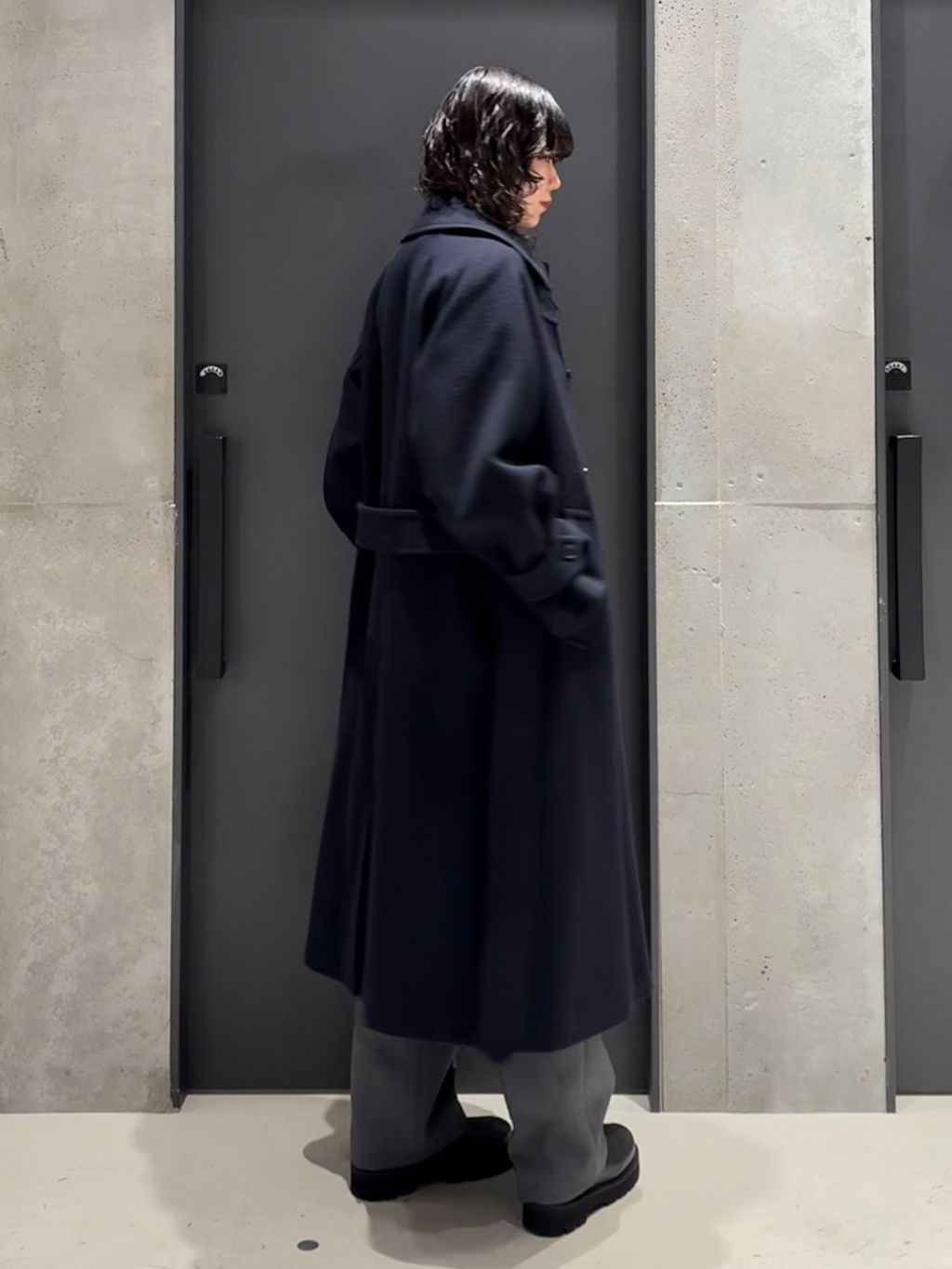 追加》モッサ/GIOLICAチェックバルカラーコートのコーディネート