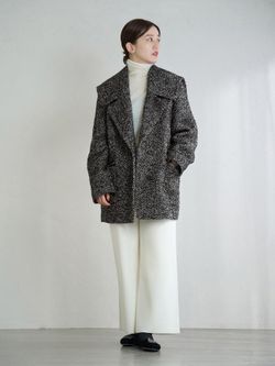 ヘリンボンツイードビッグカラーコート（その他ブルゾン／アウター