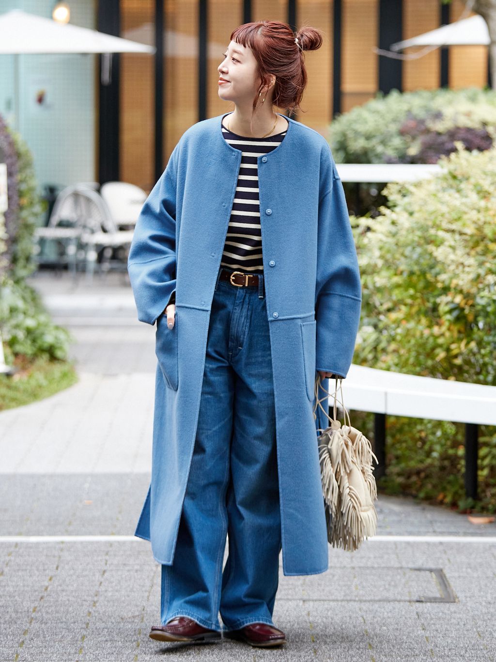 S120ブレンドリバーシブルコートのコーディネートスナップ（Kanako