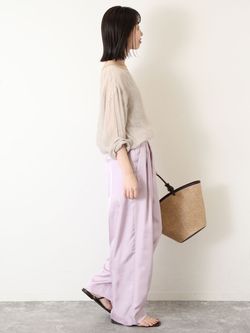 甘織りリネンブラウスのコーディネートスナップ（rino）｜SLOBE IENA