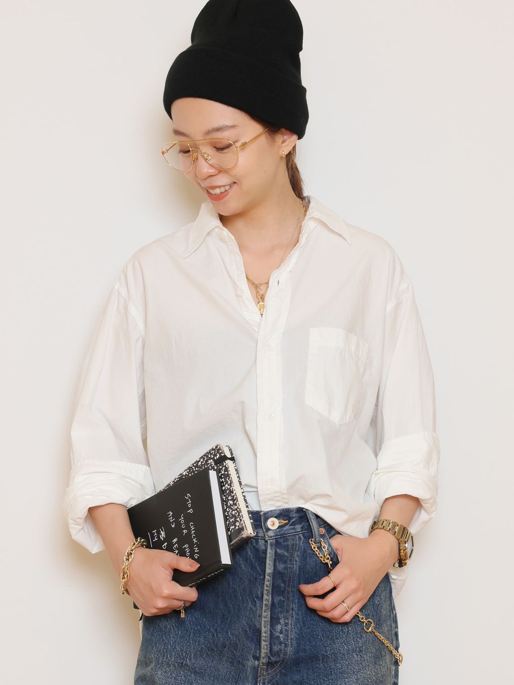 HERILL/ヘリル】 Broad Workシャツのコーディネートスナップ（HASE