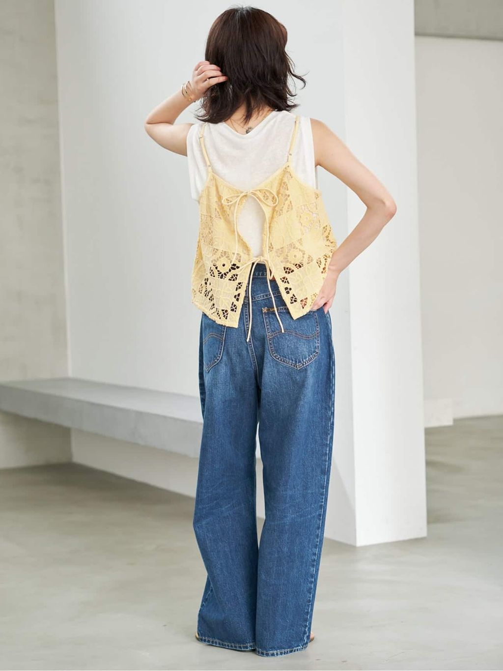 予約》Indiaスクエア刺繍キャミのコーディネートスナップ（Kamiya