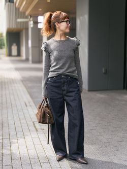 Spick and Span◇アルパカ混フリルニット アルパカ混フリルニットの