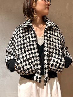 IENA LA BOUCLE ハウンドトゥースツィードブルゾンのコーディネート 
